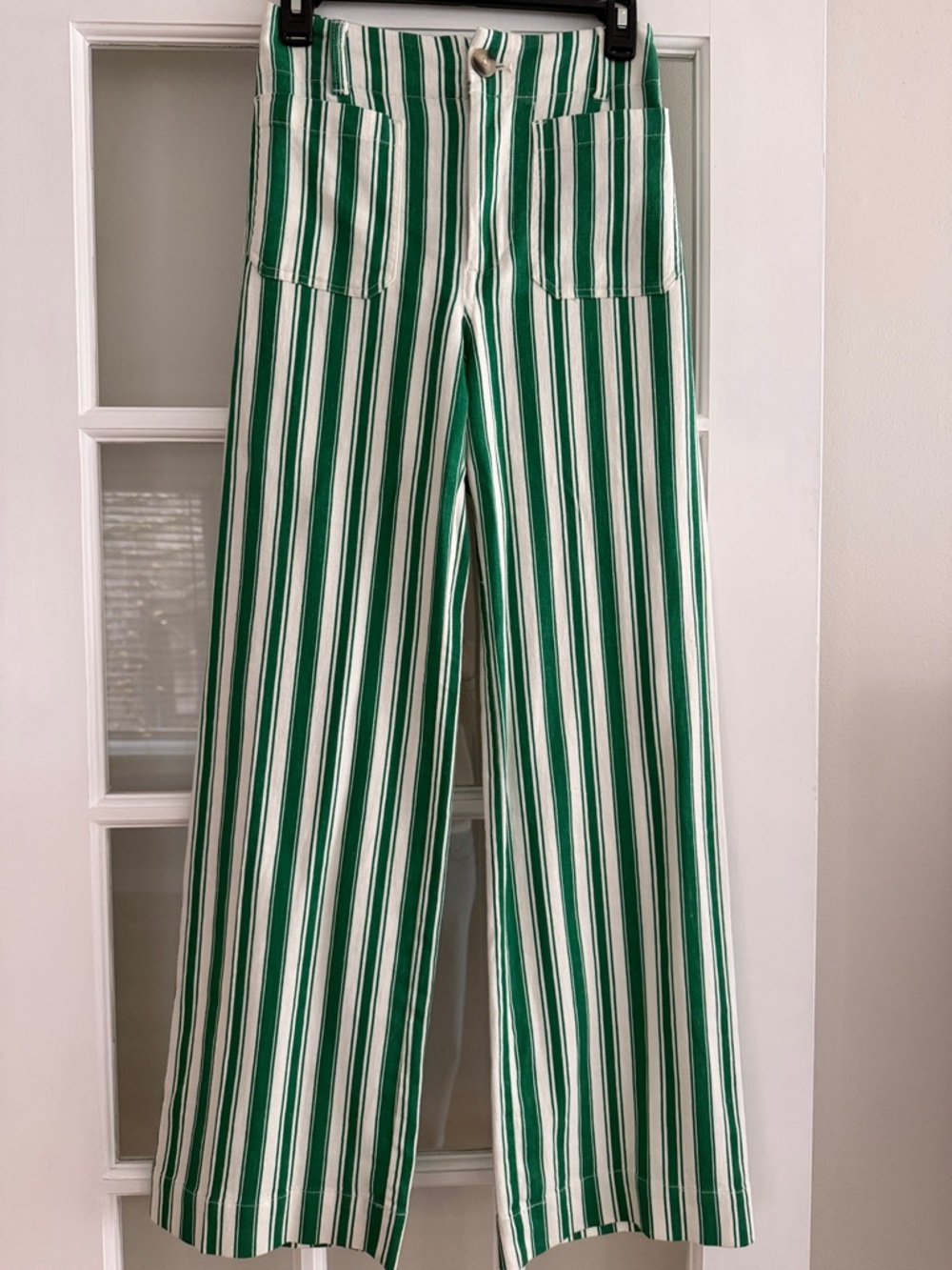 Maeve Colette Green and White Striped High-Waist Pants -NWT - Picture 6 of 9